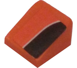 LEGO Oranje Helling 1 x 1 (31°) met Zwart Kant Stripe (Rechtsaf) Sticker (50746)