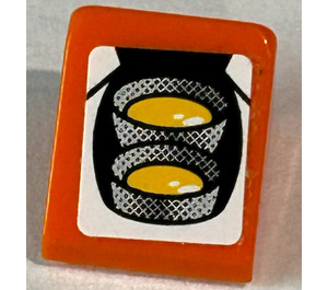 LEGO Orange Steigung 1 x 1 (31°) mit Headlights Aufkleber (35338)