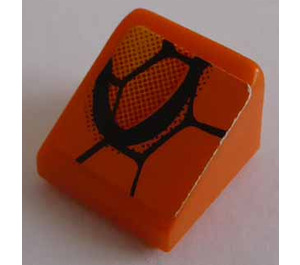 LEGO Orange Slope 1 x 1 (31°) with Hexagon Left Sticker (50746)