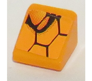 LEGO Orange Slope 1 x 1 (31°) with Hexagon Right Sticker (50746)