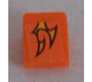 LEGO Orange Pente 1 x 1 (31°) avec Orange Flamme (Droite) Autocollant (50746)