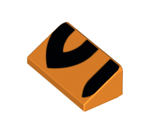 LEGO Orange Pente 1 x 2 (31°) avec Noir Shapes (80808 / 85984)