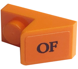 LEGO Orange Slope 1 x 2 (45°) with Plate with 'OF' Sticker (15672)