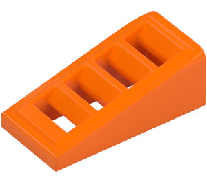 LEGO Orange Schrägstein 1 x 2 x 0.7 (18°) mit Gitter (61409)