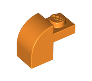 LEGO Orange Pente 1 x 2 x 1.3 Incurvé avec assiette (6091 / 32807)