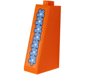 LEGO Orange Pente 1 x 2 x 3 (75°) avec Fleur Garland Autocollant avec goujon creux (4460)
