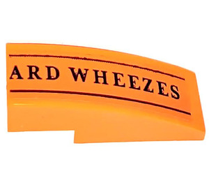 LEGO Orange Slope 1 x 3 Curved with 'ARD WHEEZES' Sticker (50950)