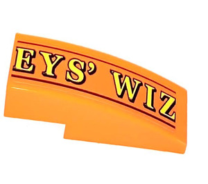 LEGO Oranje Helling 1 x 3 Gebogen met 'EYS' WIZ' Sticker (50950)