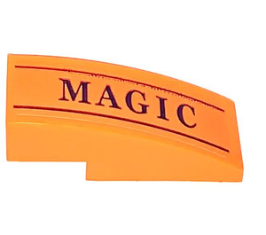 LEGO Orange Steigung 1 x 3 Gebogen mit 'Magie' Aufkleber (50950)