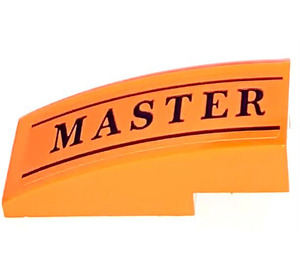 LEGO Orange Slope 1 x 3 Curved with 'MASTER'  Sticker (50950)