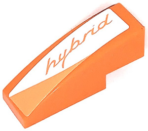LEGO Orange Pente 1 x 3 Incurvé avec Orange „hybrid“ logo Droite Côté Autocollant (50950)