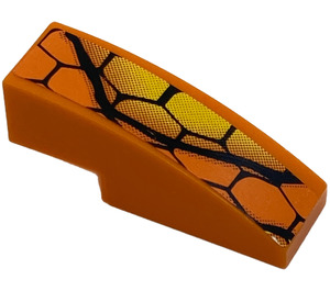 LEGO Orange Pente 1 x 3 Incurvé avec Snakeskin Modèle D Autocollant (50950)