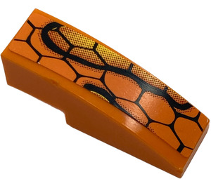 LEGO Orange Slope 1 x 3 Curved with Snakeskin pattern Sticker (50950)