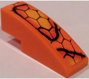 LEGO Orange Slope 1 x 3 Curved with Snakeskin Sticker (50950)