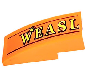 LEGO Orange Slope 1 x 3 Curved with 'WEASL'  Sticker (50950)