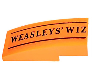 LEGO Orange Slope 1 x 3 Curved with 'WEASLEYS' WIZ' Sticker (50950)