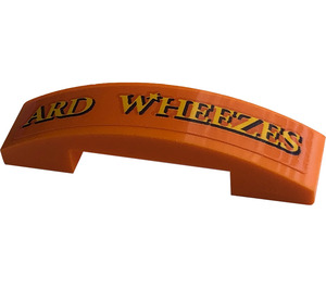 LEGO Orange Slope 1 x 4 Curved Double with 'ARD WHEEZES' Sticker (93273)