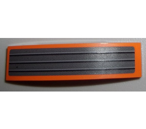 LEGO Orange Slope 1 x 4 Curved Double with Grille Sticker (93273)