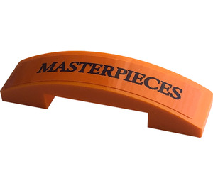 LEGO Orange Slope 1 x 4 Curved Double with 'MASTERPIECES' Sticker (93273)