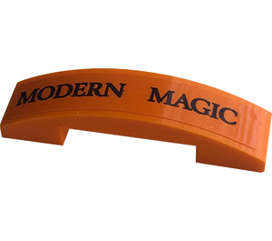 LEGO Orange Slope 1 x 4 Curved Double with 'MODERN MAGIC' Sticker (93273)