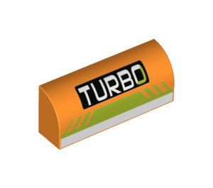 LEGO Oransje Skråning 1 x 4 Buet med 'TURBO' (6191 / 80740)