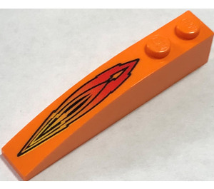LEGO Orange Pente 1 x 6 Incurvé avec Island Extreme Flamme (41762)
