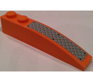 LEGO Orange Steigung 1 x 6 Gebogen mit Metal Platte Aufkleber (41762)