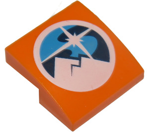 LEGO Orange Pente 2 x 2 Incurvé avec Arctic logo (15068 / 38500)