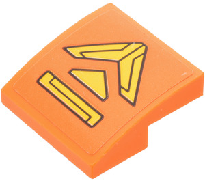 LEGO Orange Slope 2 x 2 Curved with Panel Sticker (15068)