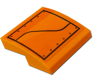 LEGO Orange Slope 2 x 2 Curved with Square, Screws, Line (Left) Sticker (15068)