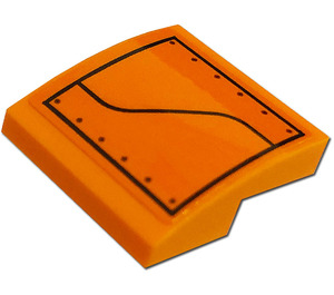 LEGO Orange Slope 2 x 2 Curved with Square, Screws, Line (Right) Sticker (15068)