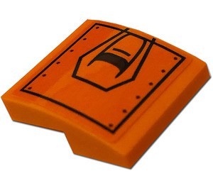 LEGO Orange Slope 2 x 2 Curved with Square, Screws, Lines (Right) Sticker (15068)