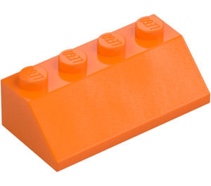 LEGO Oranssi Luiska 2 x 4 (45°) karkealla pinnalla (3037)