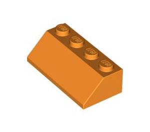 LEGO Orange Pente 2 x 4 (45°) avec surface rugueuse (3037)