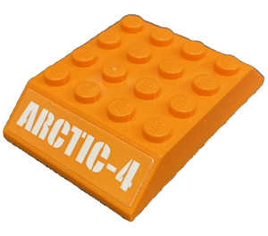 LEGO Arancione Pendenza 4 x 6 (45°) Doppio con Arctic-4 (Both Lati) Adesivo (32083)