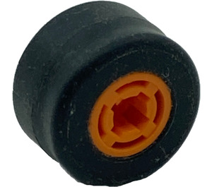 LEGO Orange Small Wheel With Slick Tyre (Round Hole)