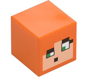 LEGO Orange Square Minifigure Head with Alex Face with Eyes Looking Right (19729 / 106286)