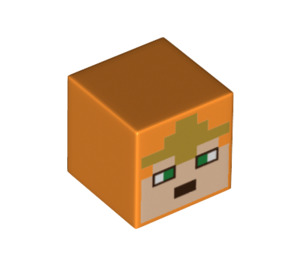 LEGO Orange Square Minifigure Head with Royal Warrior Face (19729 / 75444)