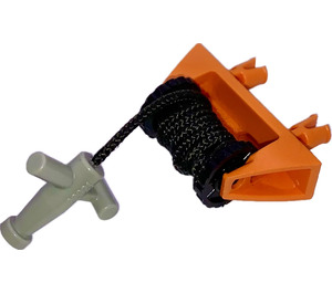 LEGO Orange String Reel with String and Light Gray Hose Nozzle