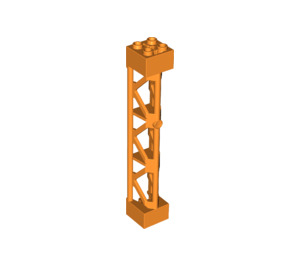 LEGO Orange Support 2 x 2 x 10 Girder Triangular Vertical (Type 4 - 3 Posts, 3 Sections) (4687 / 95347)
