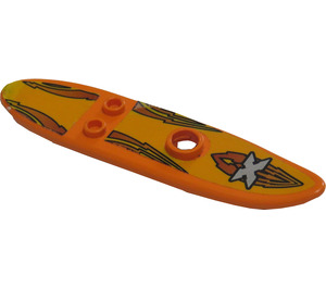 LEGO Orange Surfboard with Island Xtreme Stunts Logo Sticker (6075)