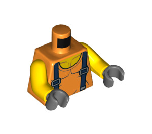 LEGO Orange Tank Top Torso with Dark Blue Suspenders (973 / 76382)