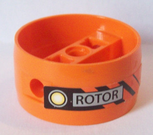 LEGO Orange Technic Cylinder with Center Bar with 'ROTOR' Sticker (41531)