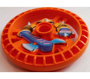 LEGO Orange Technic Disk 5 x 5 med Axer (32361)