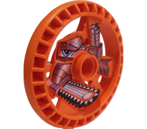 LEGO Orange Technic Disk 5 x 5 avec Tronçonneuse (32362)