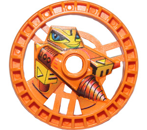 LEGO Orange Technic Disk 5 x 5 med Driller (32355)