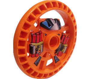 LEGO Orange Technic Disk 5 x 5 with Dynamite (32356)