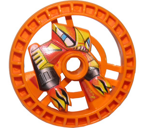 LEGO orange Technic Disk 5 x 5 med Flamme (32358)