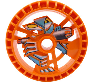 LEGO Orange Technic Disk 5 x 5 with Skeleton (32353)