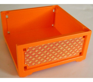 LEGO Orange Three-sided Box with Cross Hatch Sticker (6966)